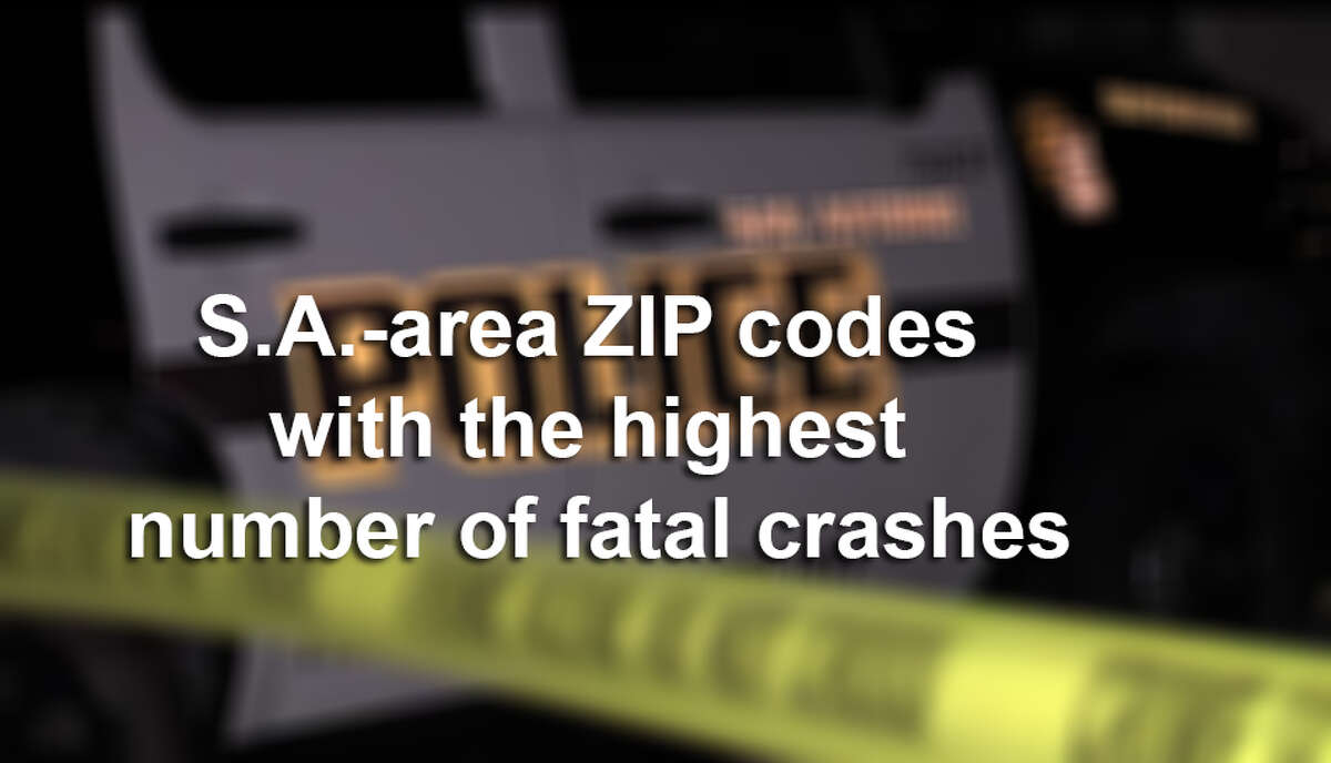 San Antonio-area ZIP codes with the highest number of fatal crashes.