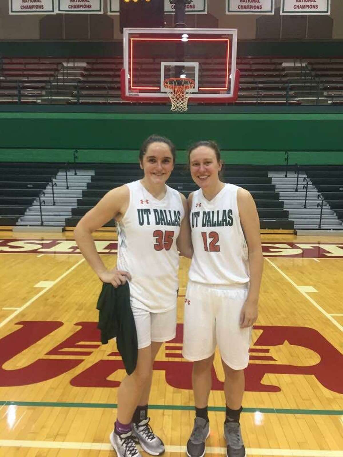 The Woodlands residents Katie Gunther (left, a Concordia Lutheran alumna) and Amber Terry (right, a The Woodlands) alumna, recently helped UT-Dallas to a tournament win in St. Louis.