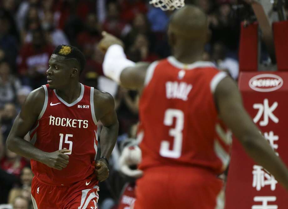 PHOTOS: Rockets vs. Pistons 
Houston Rockets guard Chris Paul (3) congratulates Houston Rockets center Clint Capela (15) after Capela's dunk during the fourth quarter of the NBA game against the Detroit Pistons at Toyota Center on Wednesday, Nov. 21, 2018, in Houston. The Houston Rockets defeated the Detroit Pistons 126-124.
&gt;&gt;&gt;See more game action from the Rockets' win over the Pistons on Wednesday ...  Photo: Yi-Chin Lee/Staff Photographer