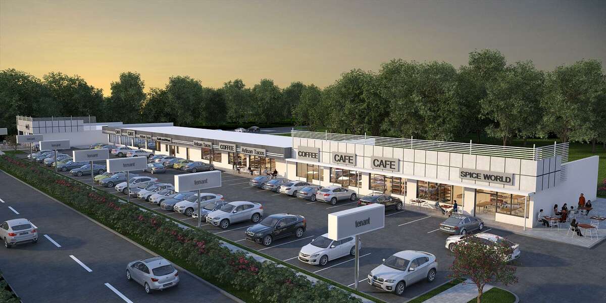 A rendering of Shepherd Row in The Heights shows what the 18,506-square-foot shopping center at 1002 N. Shepherd will look like after renovations by Braun Enterprises.