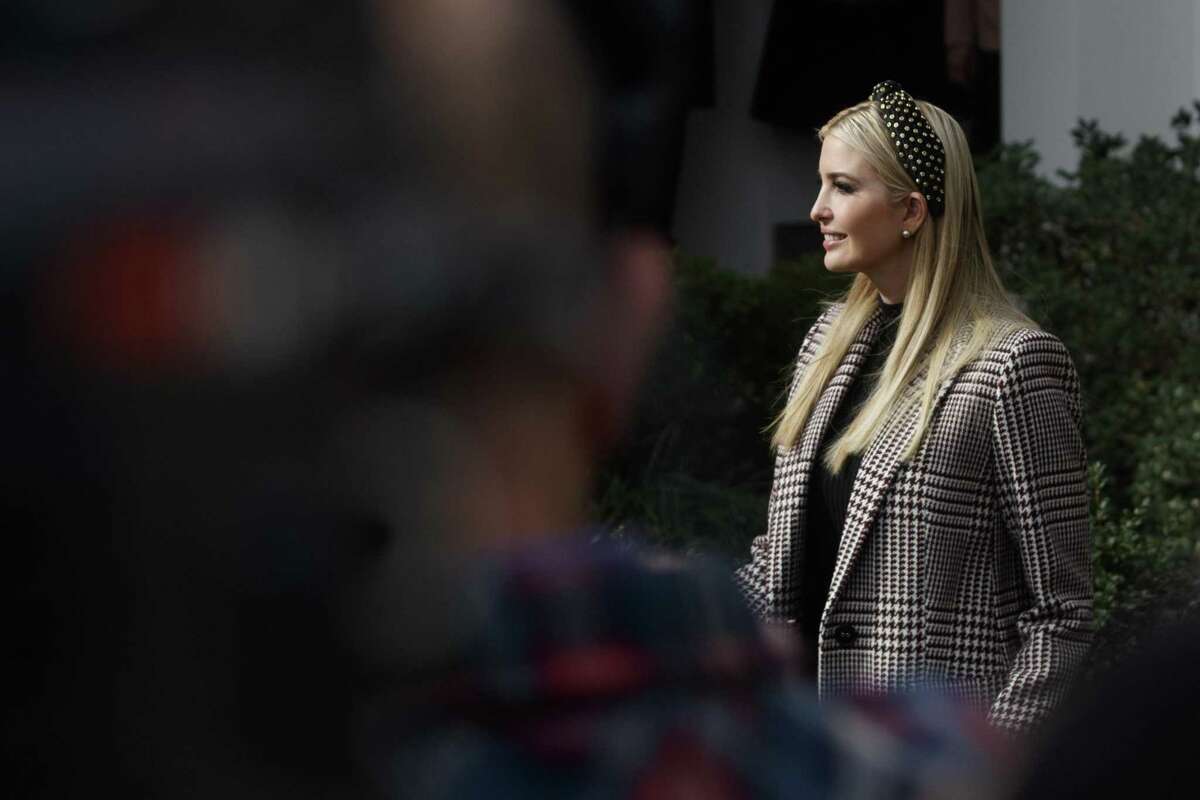 Ivanka Trump attends the traditional pre-Thanksgiving turkey pardoning, at the White House in Washington, Nov. 20, 2018. Trump repeatedly used a personal email account to conduct government business in 2017, a White House review found. In response, a reader reprises a common Trump rally chant.