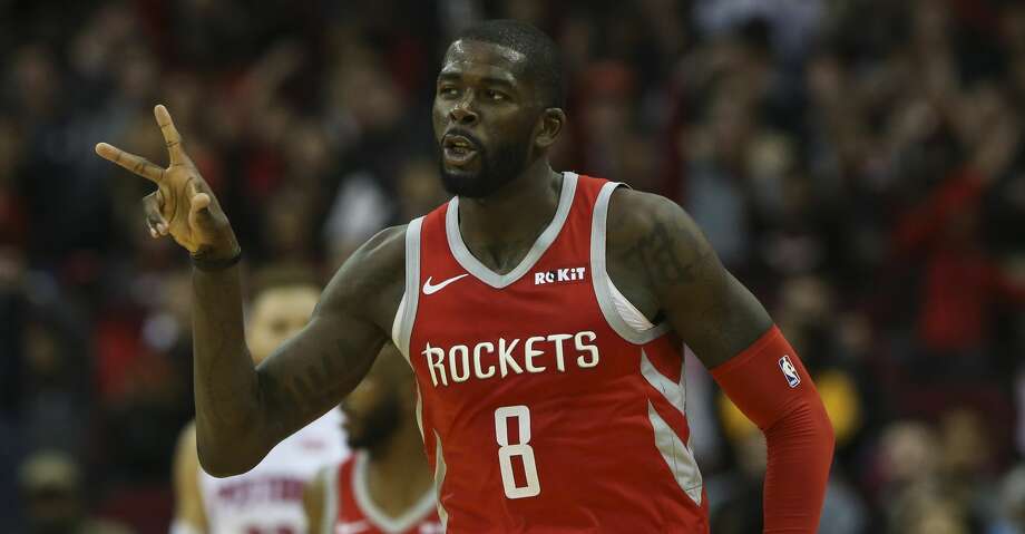 PHOTOS: Rockets game-by-game
Houston Rockets forward James Ennis III (8) celebrates his three-pointer during the fourth quarter of the NBA game against the Detroit Pistons at Toyota Center on Wednesday, Nov. 21, 2018, in Houston. The Houston Rockets defeated the Detroit Pistons 126-124.
Browse through the photos to see how the Rockets have fared in each game this season. Photo: Yi-Chin Lee/Staff Photographer