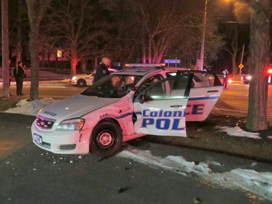 Colonie police car involved in crash - Times Union