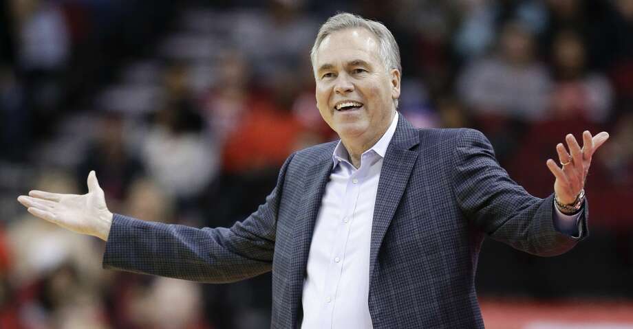 PHOTOS: Rockets game-by-game
Houston Rockets coach Mike D'Antoni reacts after a foul was called on the team during the first half of an NBA basketball game against the Detroit Pistons, Wednesday, Nov. 21, 2018, in Houston. (AP Photo/Eric Christian Smith)
Browse through the photos to see how the Rockets have fared in each game this season. Photo: Eric Christian Smith/Associated Press