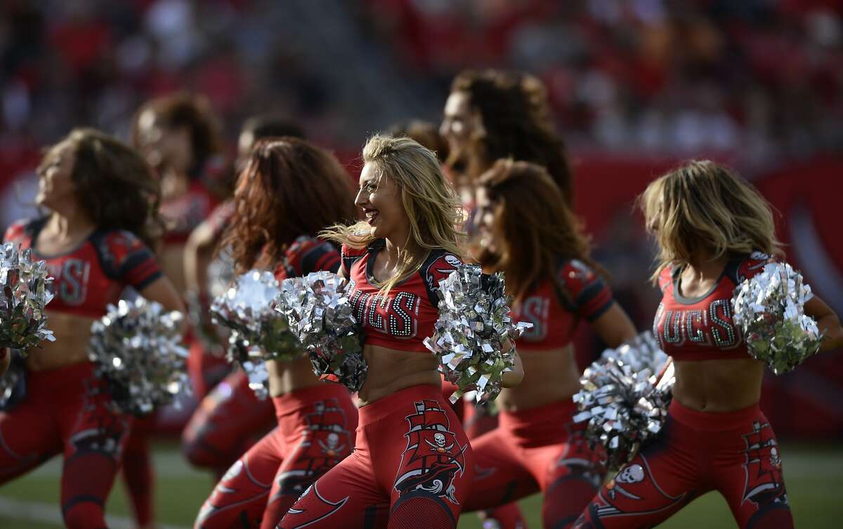 Tampa Bay Buccaneers cheerleaders during the second half of an NFL football game against the San Francisco 49ers Sunday, Nov. 25, 2018, in Tampa, Fla. (AP Photo/Jason Behnken)