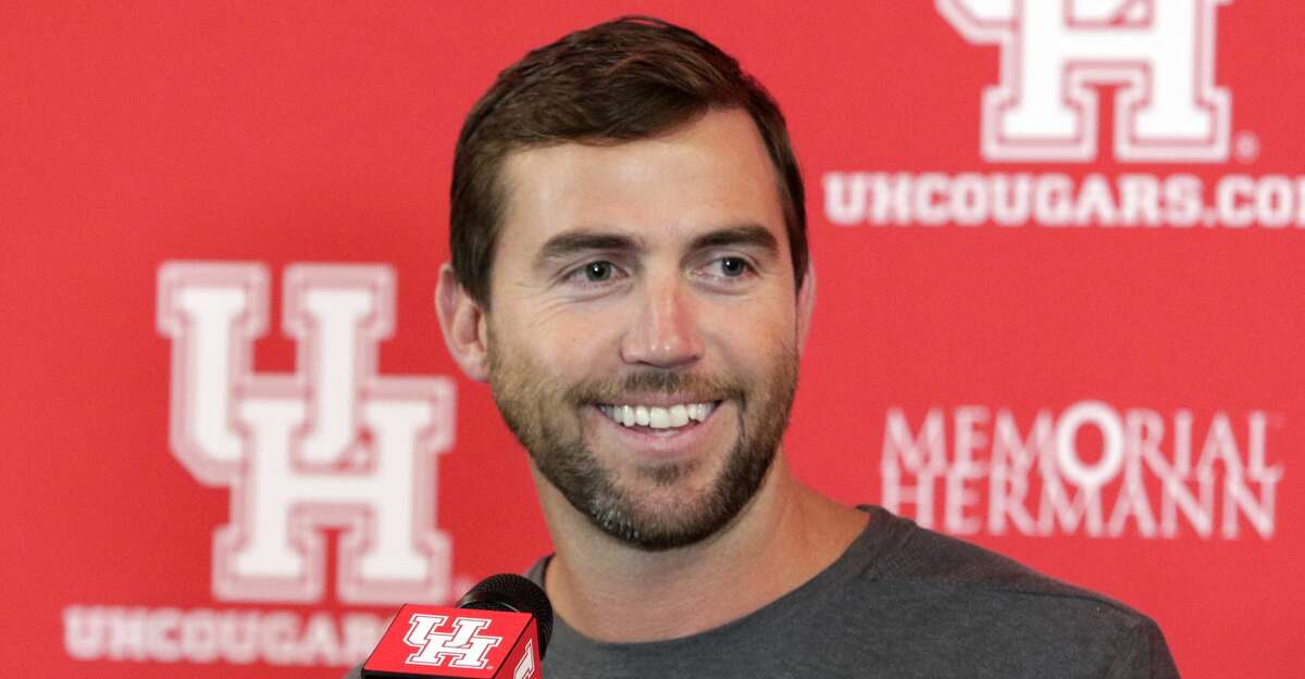 Cougars offensive coordinator Kendal Briles speaks during the University of Houston football media day Thursday, Aug. 2, 2018 at the Carl Lewis Auditorium on the campus in Houston, TX. Michael Wyke/Contributor