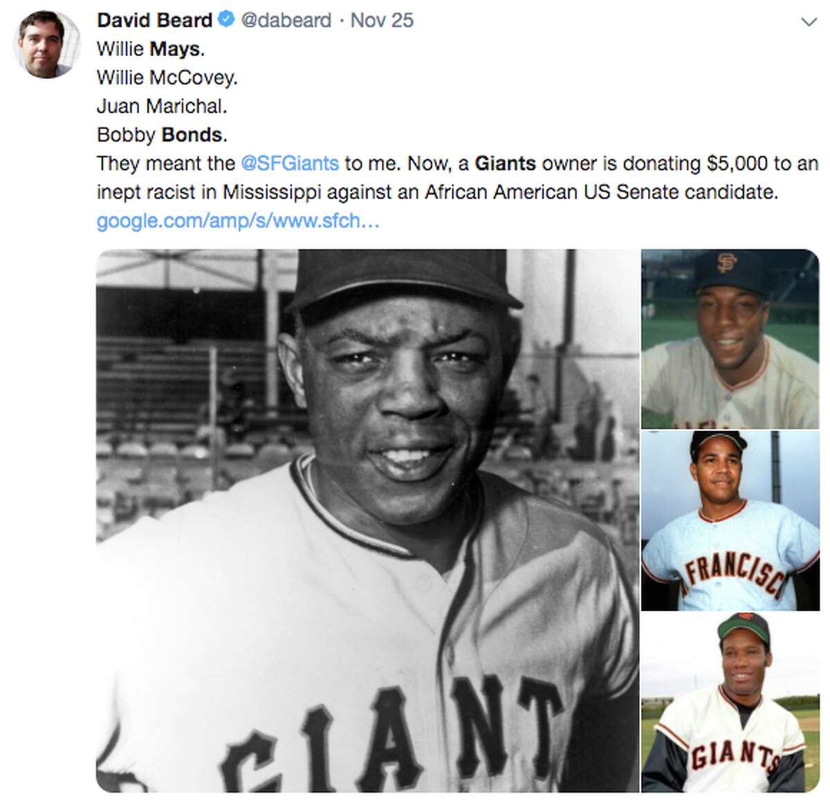 SF Giants Principal Owner Charles B. Johnson Explains Political Donations