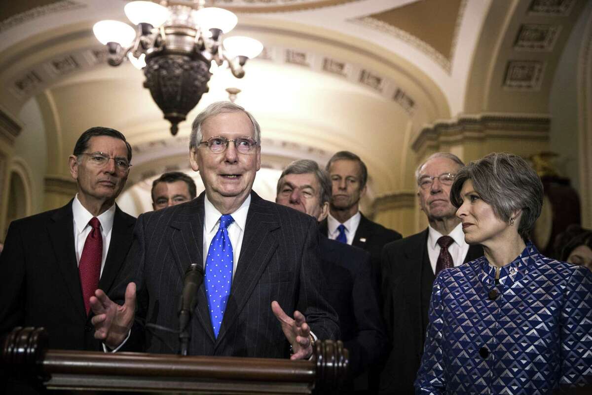 Senate Majority Leader Mitch McConnell, R-Kentucky, speaks to reporters at the Capitol on Nov. 14, 2018. McConnell reportedly told President Donald Trump in a private meeting that week that there is not likely to be enough time to bring a bipartisan criminal justice bill up for a vote this year, regardless of the support it has in the Senate and the White House.