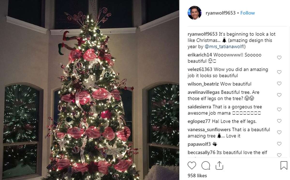 Oops! Looks like an elf may have gotten stuck in FOX News at Nine anchor Ryan Wolf's Christmas tree who he credits his wife Tatiana for creating.