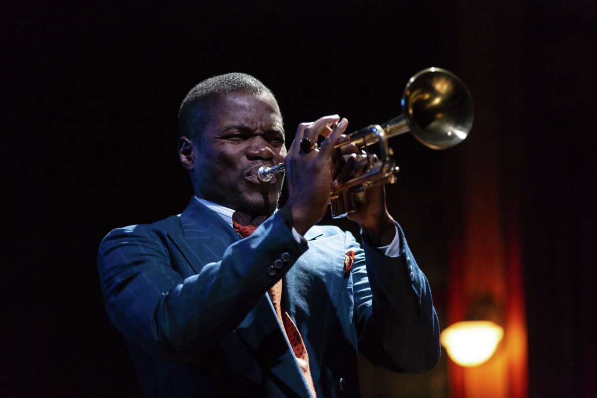 Stephen Tyrone Williams plays his horn.