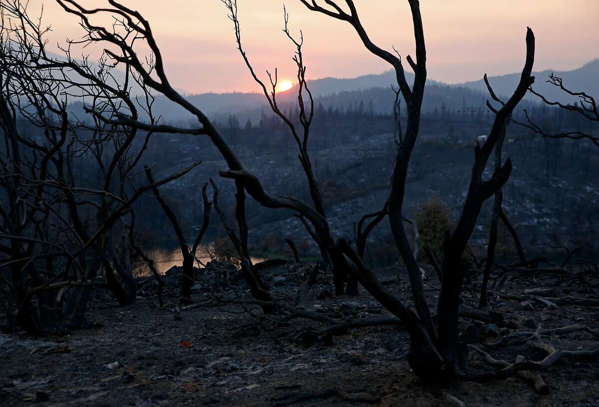 A charred landscape near Keswick Dam Rd. in the aftermath of the Carr Fire in Redding on Monday, Aug. 27, 2018.