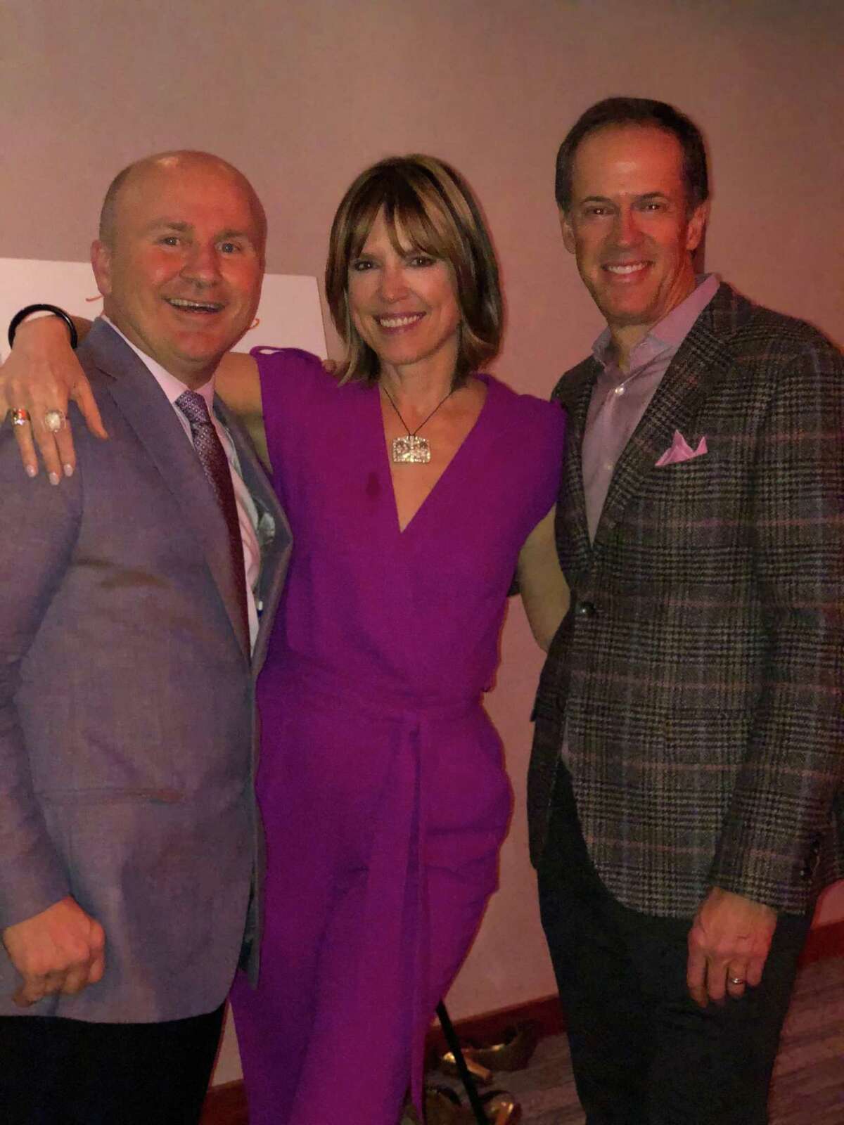 Greenwich residents and sports anchors Hannah Storm and Dan Hicks, right, at JHouse with Tony Capasso of Tony’s. | File photo