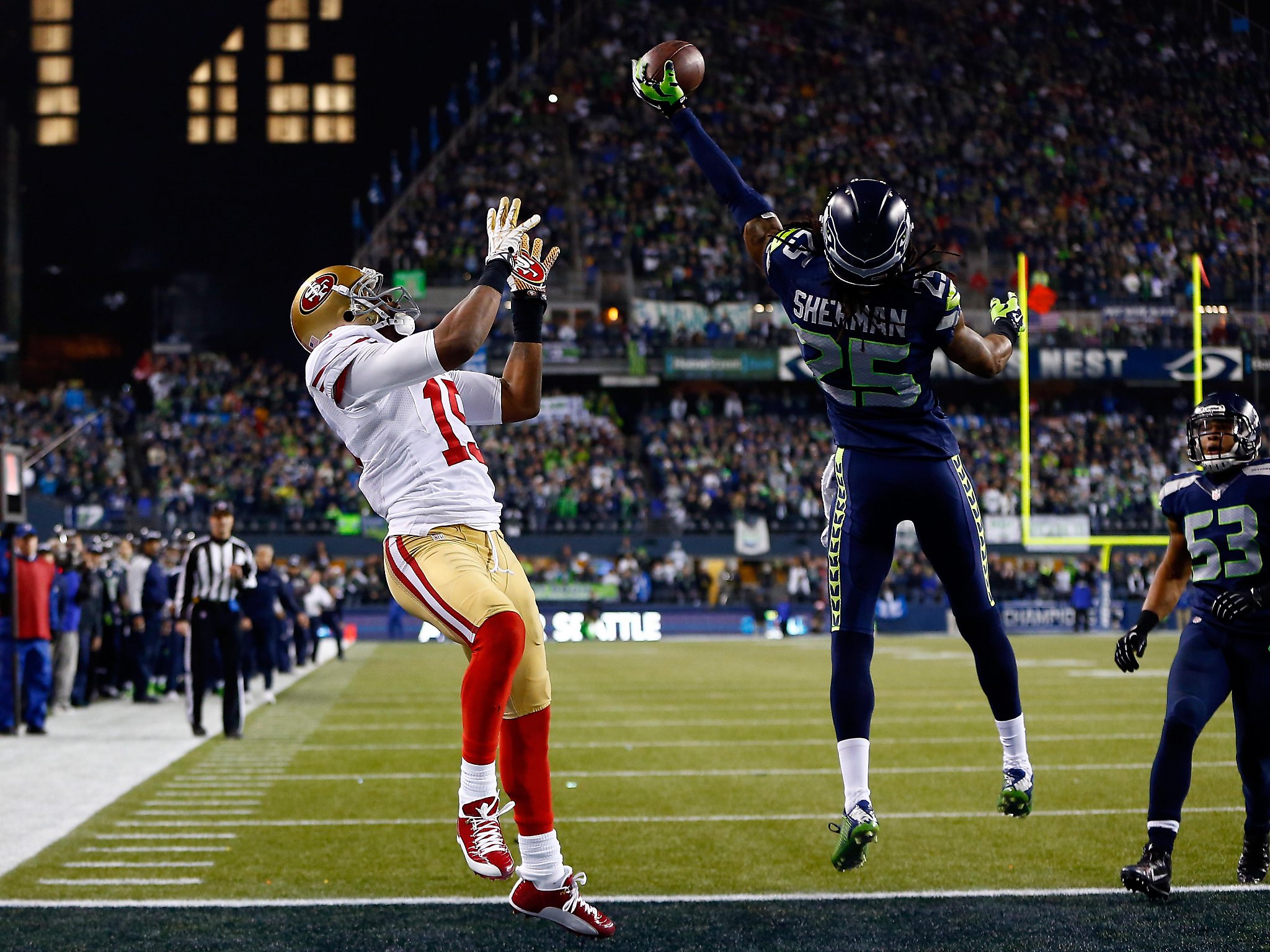 49ers Richard Sherman Malcolm Smith Return As Opponents To Site Of Their Historic Play