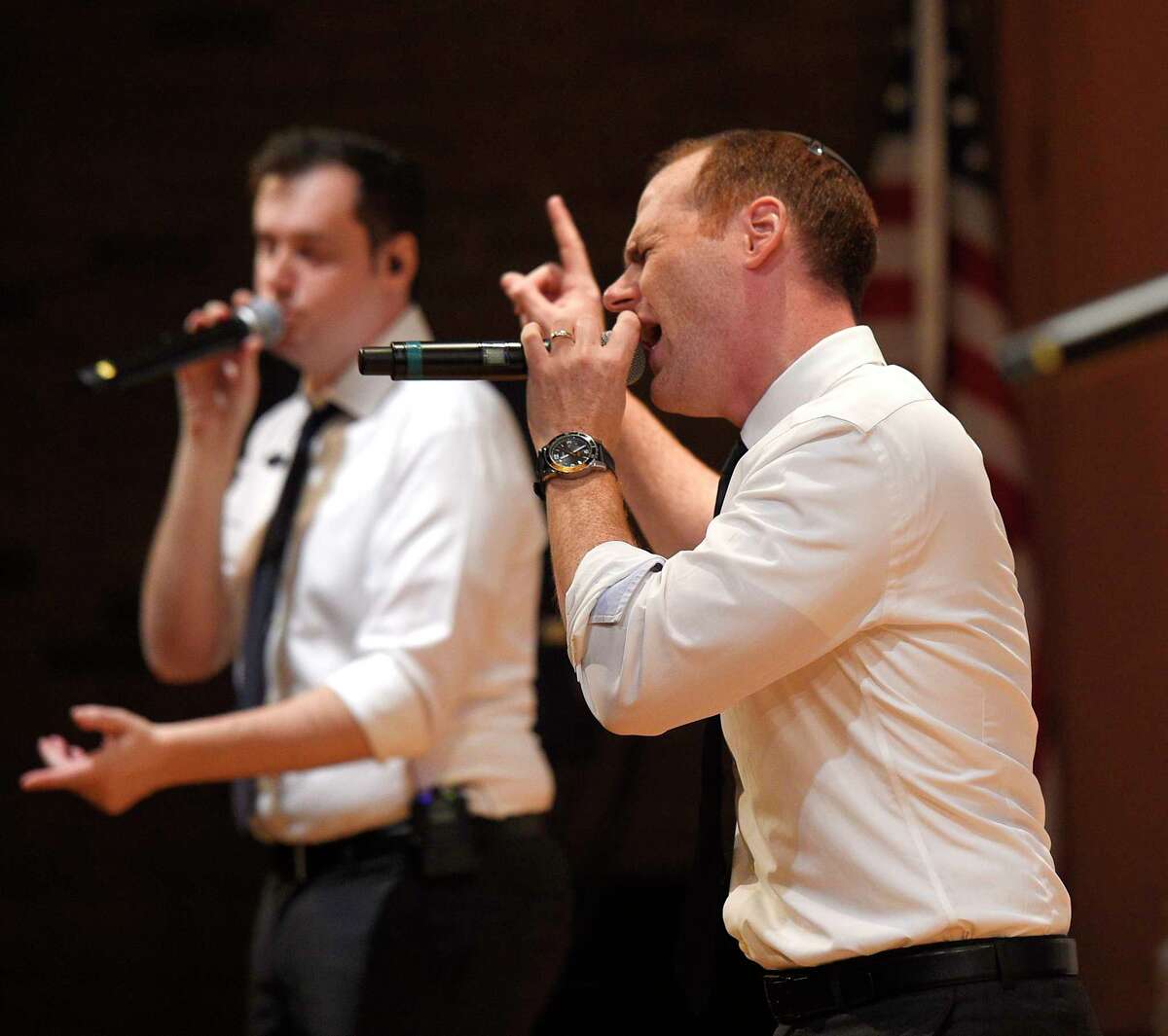 Photos from the Maccabeats Chanukah Concert at Greenwich Library's Cole Auditorium in Greenwich, Conn. Sunday, Dec. 2, 2018. Presented by Chabad Greenwich, the Jewish a capella group entertained a packed house with a variety of modern pop songs, remixes and Chanukah-themed songs.