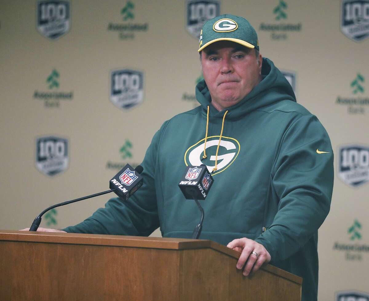 Green Bay Packers head coach Mike McCarthy speaks in a post game press conference following an NFL football game against the Arizona Cardinals Sunday, Dec. 2, 2018, in Green Bay, Wis. Arizona won 20-17. McCarthy was fired as head coach following the game. (AP Photo/Mike Roemer)