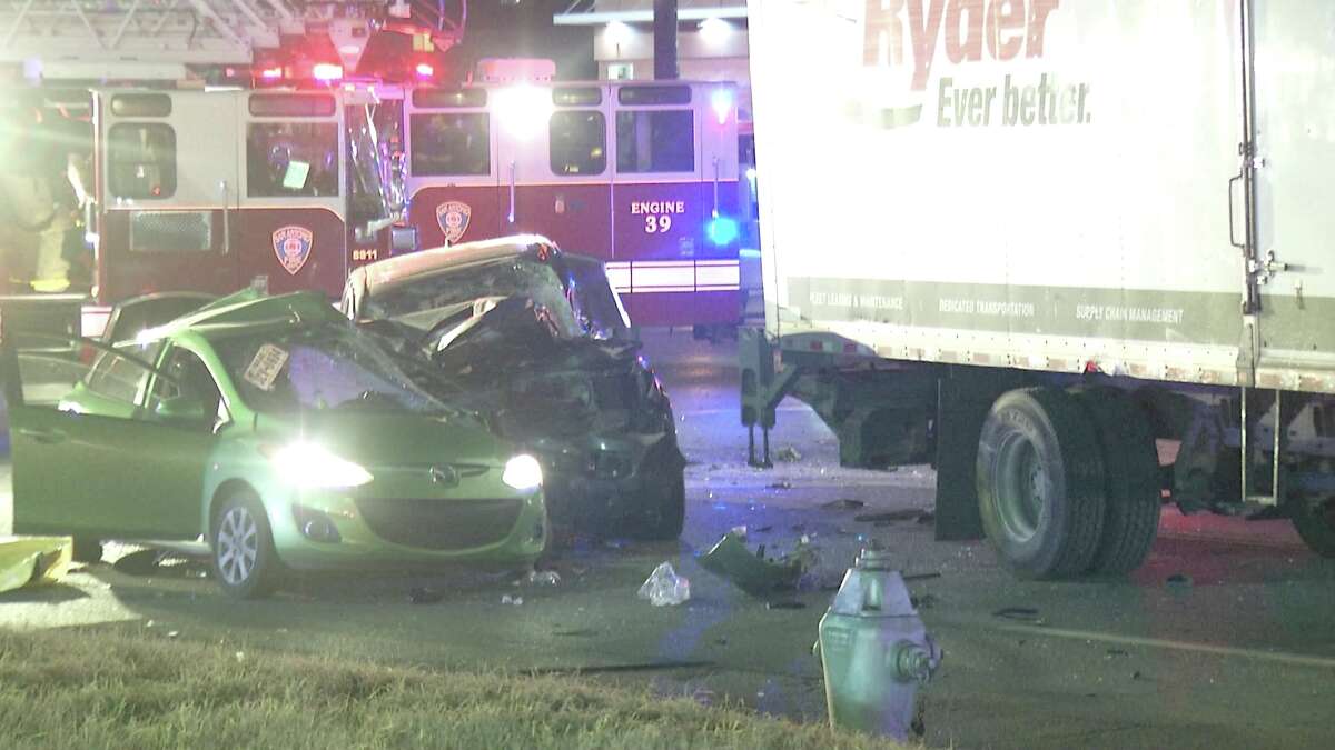 A driver in a Toyota truck smashed into the back of the victim's sedan at about 10:15 p.m. at the intersection of Perrin Beitel Road and Naco Perrin Boulevard. The impact pushed the woman's vehicle into the intersection, where a box truck driver collided with her vehicle.