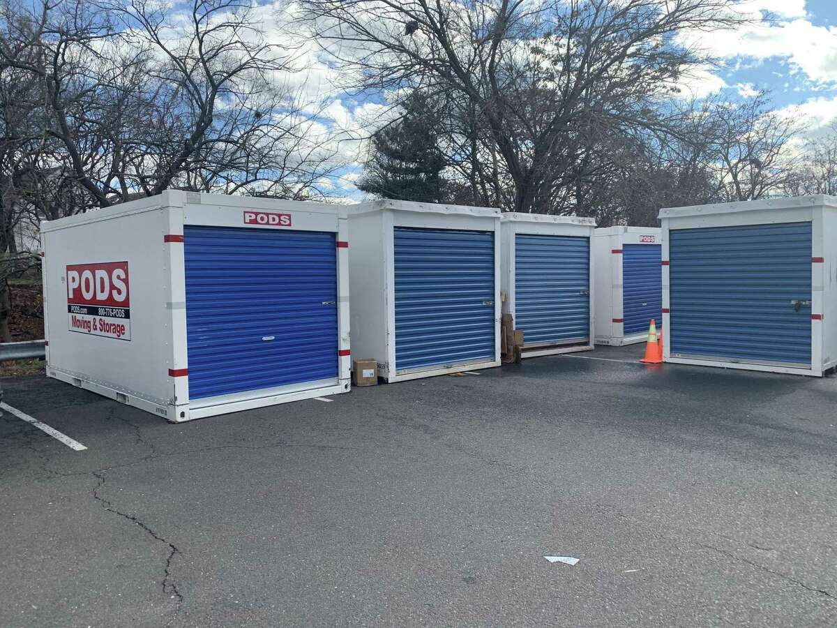 Storage units outside Greater Bridgeport Christian Fellowship Church, which contained donations for a local Toys for Tots program. The units were reportedly broken into over the weekend and thousands of dollars worth of toys were taken.