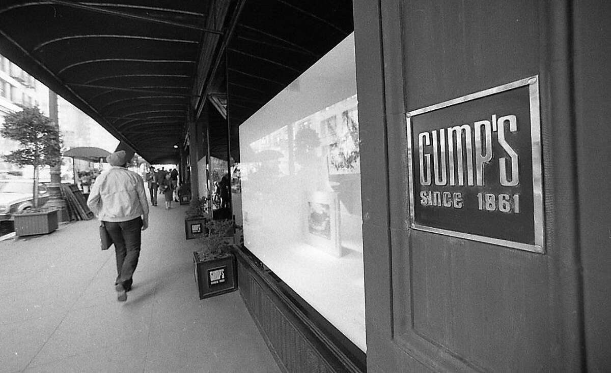 Exterior photos of Gump's on Post Street, October 22, 1983