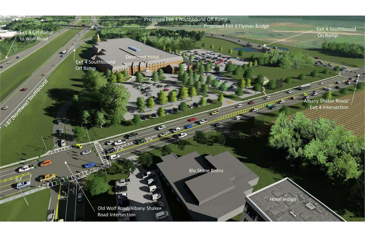 Rendering of new Albany International Airport and highway connector.