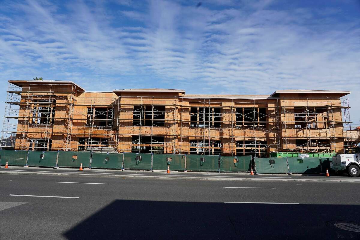 New construction on El Camino Real is seen on Monday, December 3, 2018 in San Carlos, Calif.