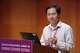 He Jiankui, a Chinese researcher, speaks Wednesday during the Human Genome Editing Conference in Hong Kong. He has reportedly been missing since his Wednesday appearance.