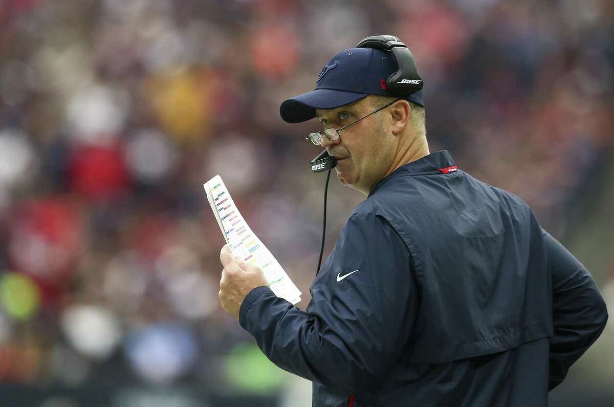 Houston Texans head coach Bill O'Brien on the sideline during the second quarter of an NFL game against the Cleveland Browns at NRG Stadium Sunday, Dec. 2, 2018, in Houston. The Texans won 29-13.