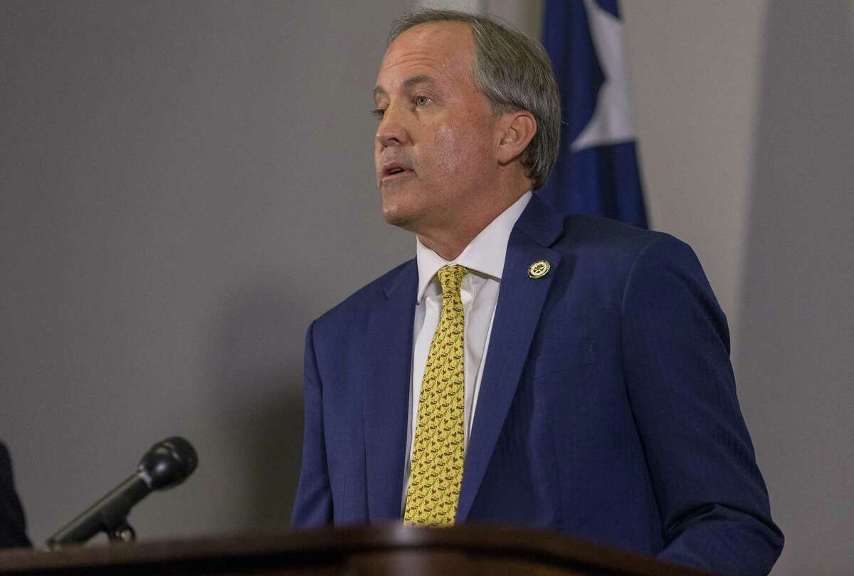 Texas Attorney General Ken Paxton conducts a press conference in his office in downtown Austin, Tuesday, May 1, 2018. (Stephen Spillman / for Express-News)