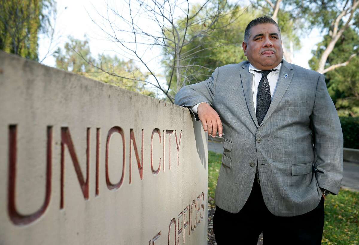 Newly elected Union City city councilmember Jaime Pati�o is seen outside of City Hall at William M.Cann Memorial Civic Center park in Union City, Calif. on Friday, Nov. 30, 2018.