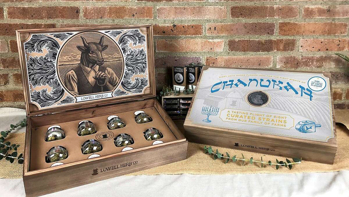The Lowell Herb Co Hanukkah gift set, with eight strains for the eight nights of the Jewish holiday. $300, www.lowellsmokes.com