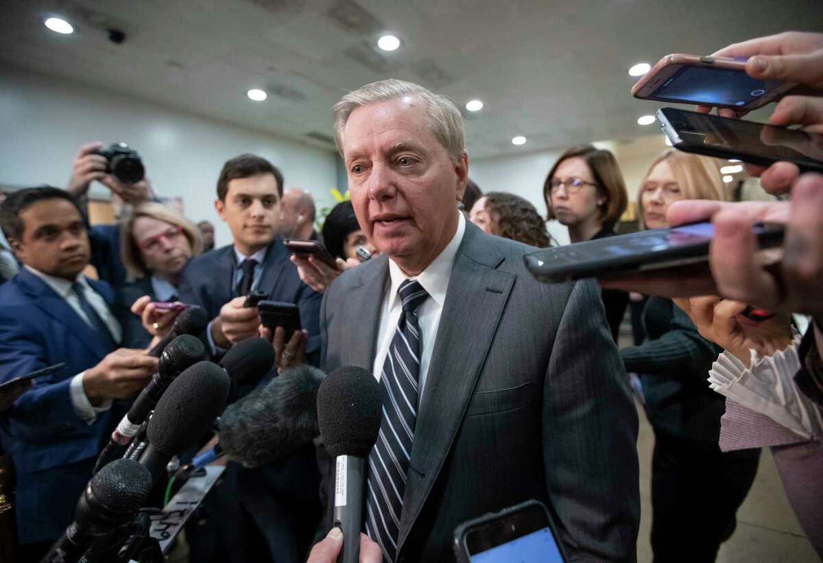 Sen. Lindsey Graham, R-S.C., chairman of the Subcommittee on Crime and Terrorism, speaks to reporters after a closed-door security briefing by CIA Director Gina Haspel on the slaying of Saudi journalist Jamal Khashoggi and involvement of the Saudi crown prince, Mohammed bin Salman, at the Capitol in Washington, Tuesday, Dec. 4, 2018. Graham said there is "zero chance" the crown prince wasn't involved in Khashoggi's death. (AP Photo/J. Scott Applewhite)