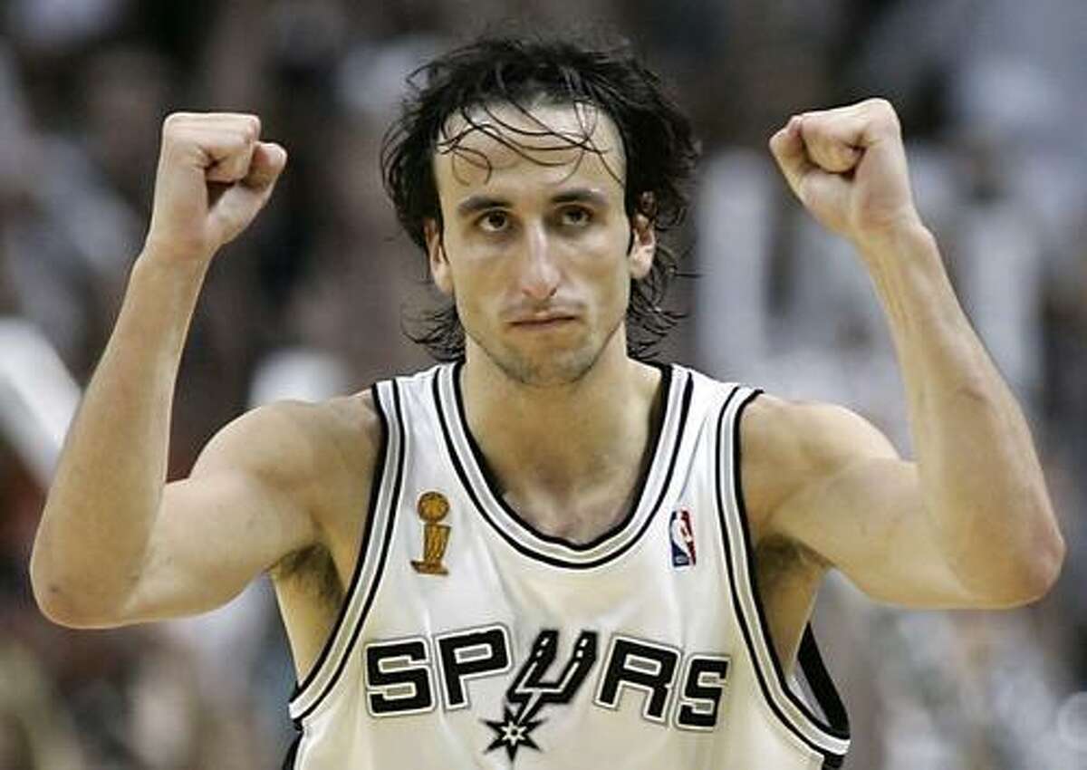 San Antonio Spurs legend Manu Ginobili recently received some high praise from a sportswriter from Bleacher Report. In this file photo taken on June 23, 2005, Manu Ginobili celebrates after making a 3-point basket against the Detroit Pistons in Game 7 of the NBA Finals in San Antonio.