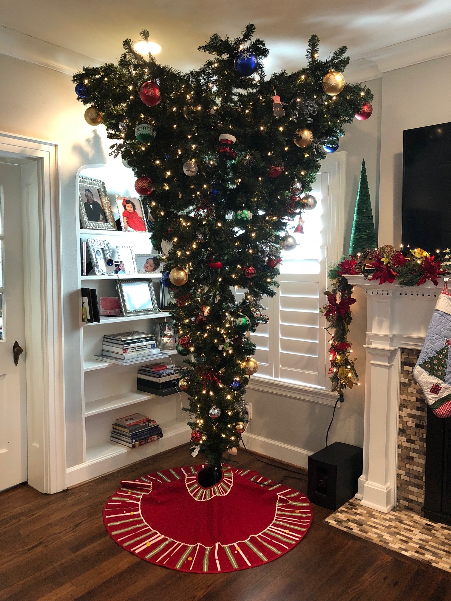 What's up with the upside-down Christmas tree?