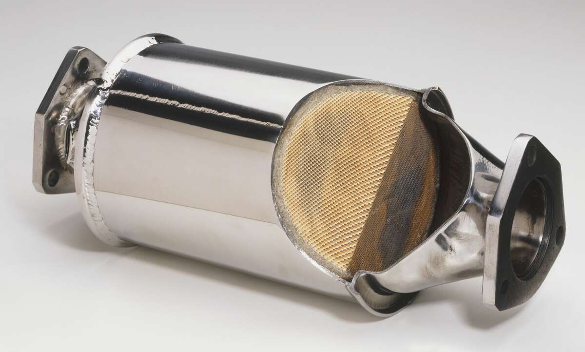 A catalytic converter from a car's exhaust system.
