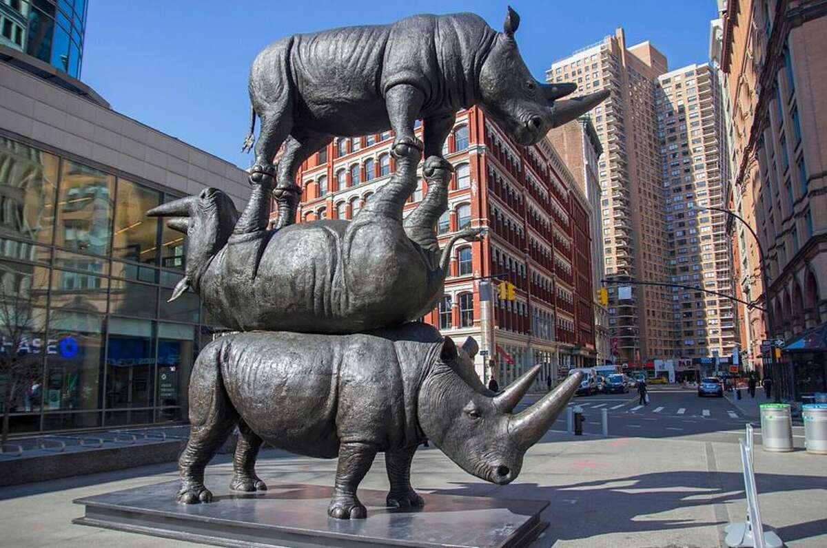 In early 2019 the San Antonio Zoo will receive the world's largest rhinoceros sculpture. The 17-foot tall bronze sculpture is currently installed at Brooklyn's Metro Tech Commons in New York City.