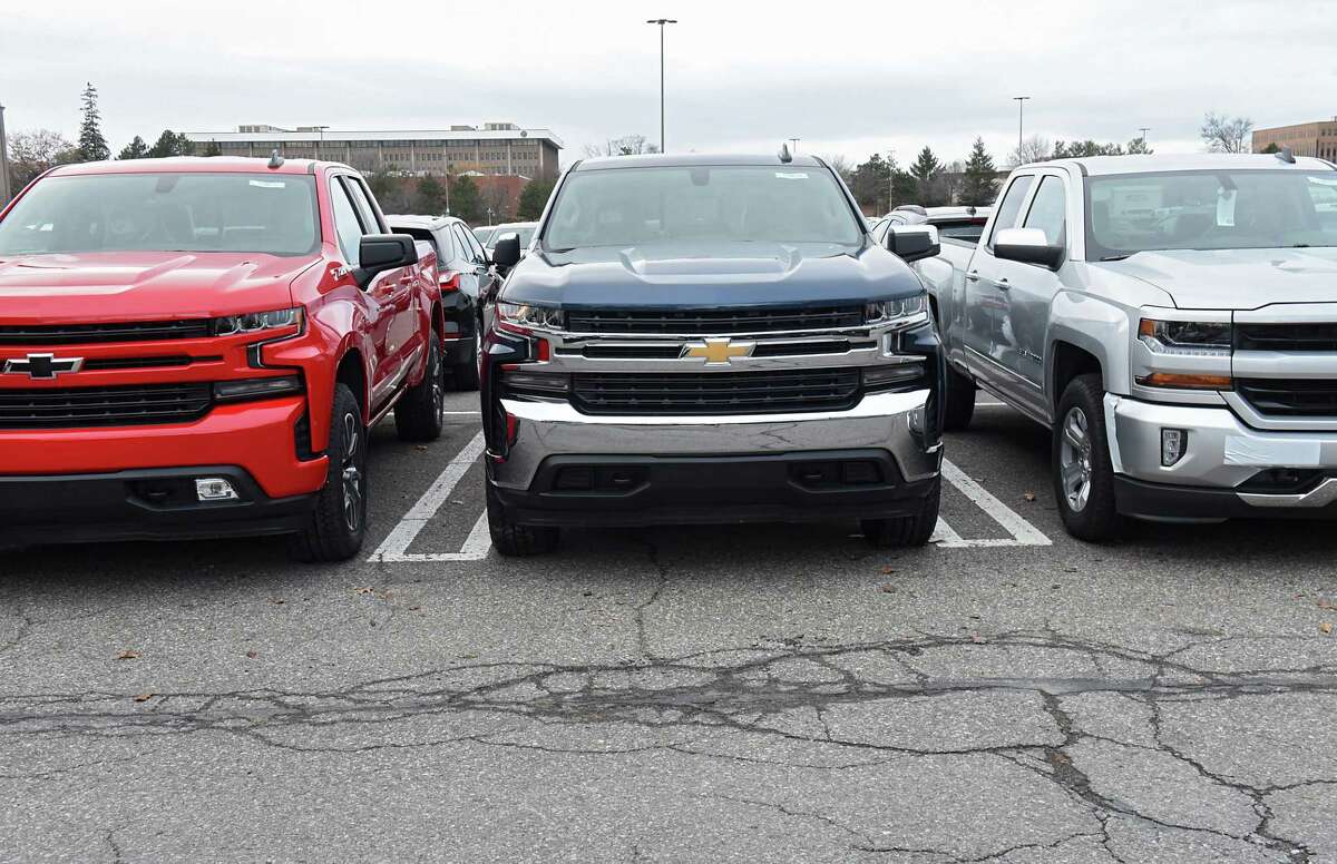Vehicles are seen parked in the existing parking lot at Colonie Center on Thursday, Dec. 6, 2018 in Colonie, N.Y. The developer of a Starbucks being built near the corner of Central Avenue and Wolf Road wants to narrow its parking spaces to 8 1/2 feet wide from 9 feet.  (Lori Van Buren/Times Union)