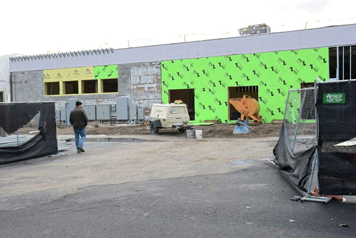 Construction is underway for the new Starbucks at Colonie Center near the corner of Central Ave. and Wolf Rd. on Thursday, Dec. 6, 2018 in Colonie, N.Y. The developer of Starbucks wants to narrow its parking spaces to 8 1/2 feet wide from 9 feet. (Lori Van Buren/Times Union)