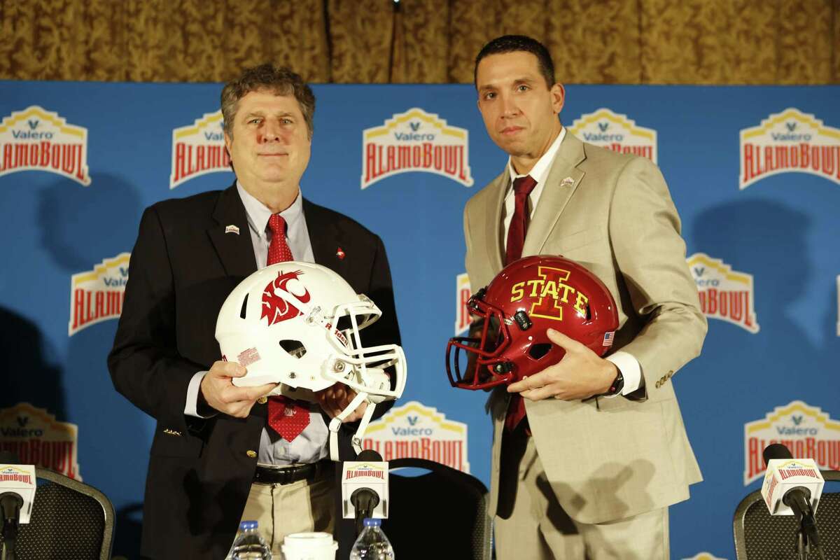 Mike Leach, left, is still miffed about being fired from Texas Tech right before the 2009 Alamo Bowl and that Washington State is ranked only 13th.