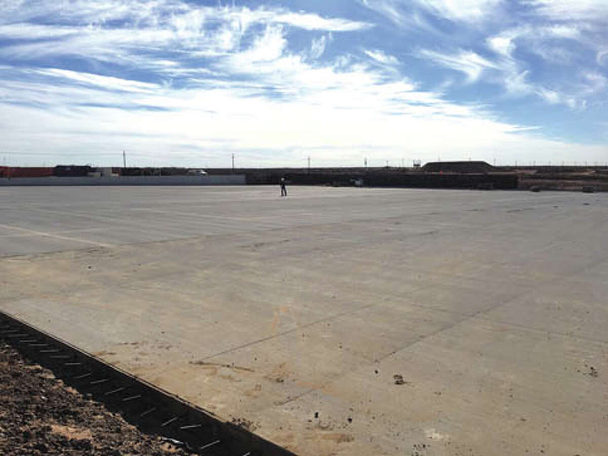 ALMOST READY This two-acre, two-football-field size drying pad will be ready to accept your Class One non-hazardous oilfield solid waste in January. Buchanan Disposal Solutions J. P. Boisse, 325-716-7701, can arrange a free tour of their facility in the heart of the Midland Basin at 5118 FM 1379 (map that on your smart phone to make it easy).