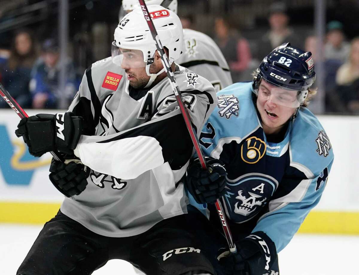 The Milwaukee Admirals play the San Antonio Rampage during the first period of an AHL hockey game, Saturday, Dec. 8, 2018, at the AT&T Center in San Antonio, Texas. (Darren Abate/AHL)