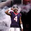 Houston Texans quarterback Deshaun Watson (4) is introduced before an NFL football game against the Indianapolis Colts Sunday, Dec. 9, 2018, in Houston. (AP Photo/Eric Christian Smith)
