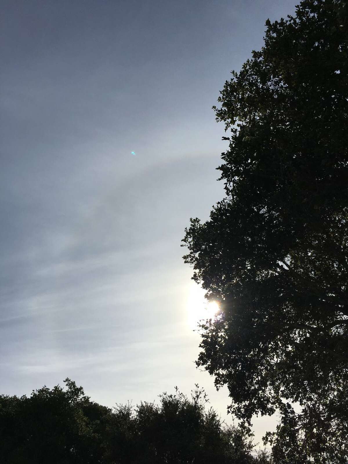 22 degree halo: These rings of light occur around the sun or moon when light is refracted by ice crystals associated with high-level clouds known as cirrostratus.