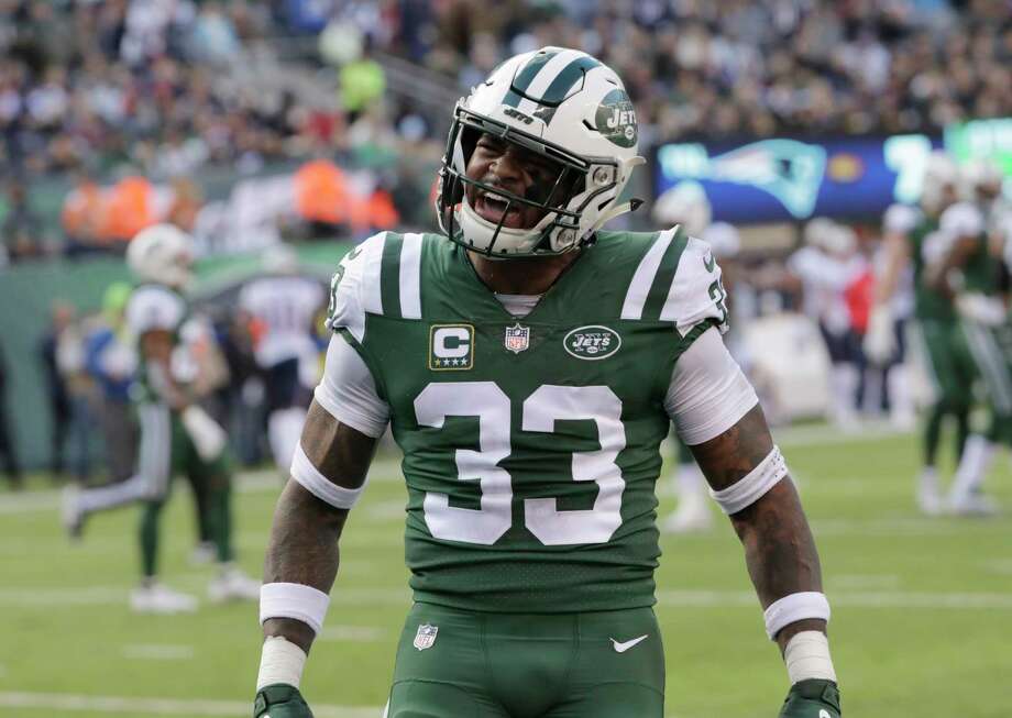 New York Jets strong safety Jamal Adams (33) reacts during the first half of an NFL football game against the New England Patriots Sunday, Nov. 25, 2018, in East Rutherford, N.J. (AP Photo/Bill Kostroun) Photo: Bill Kostroun, Associated Press / Copyright 2018 The Associated Press. All rights reserved