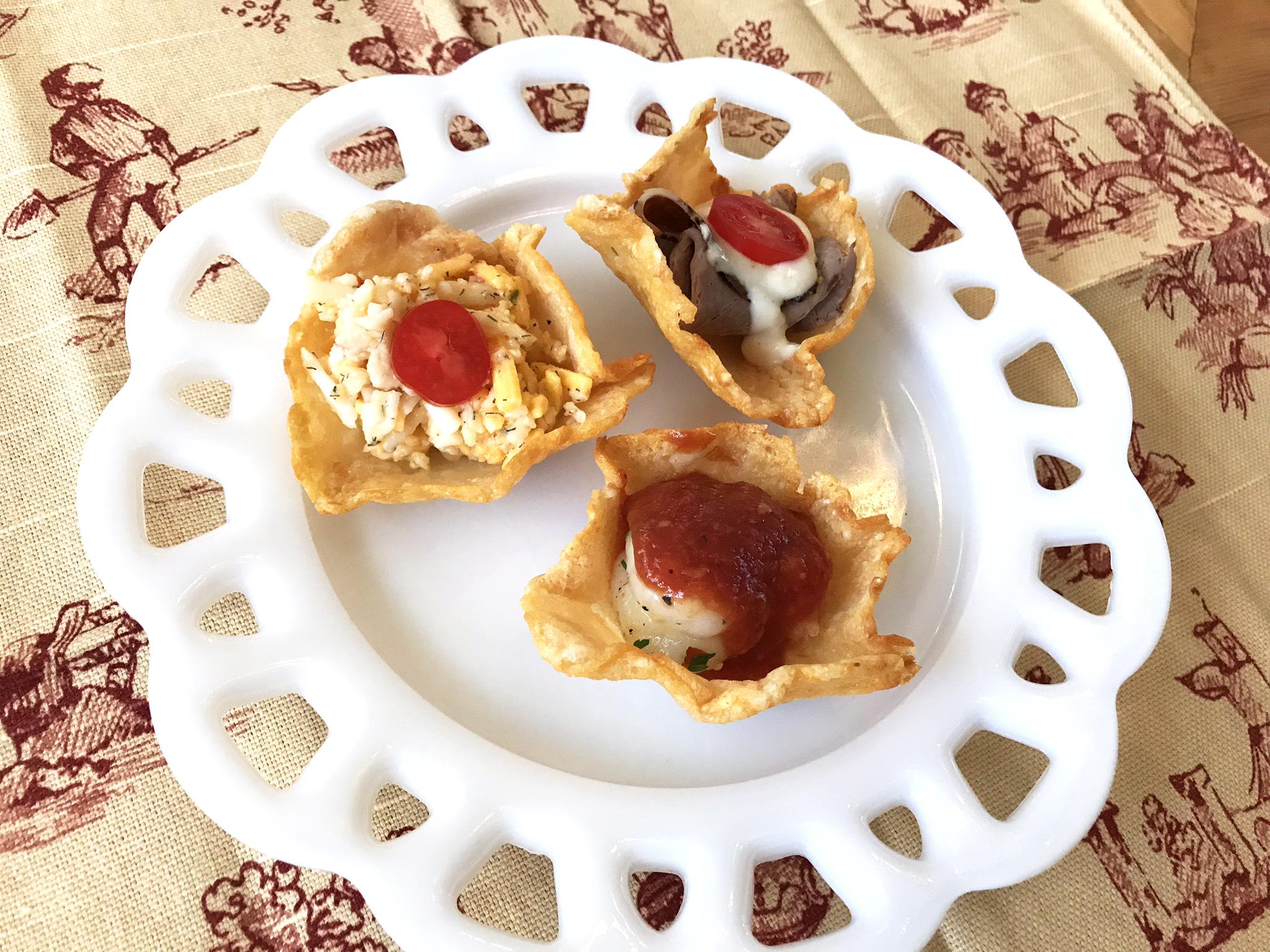 Recipe Parmesan Cups, Filled 3 Ways