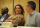 From left; State Rep. Charles Stallworth, Bridgeport Board of Education member Jessica Martinez, and State Rep. Ezequiel Santiago sit on a legislative panel at the Educators for Excellence forum at the Trumbull Marriott in Trumbull, Conn. on Wednesday, May 23, 2018.