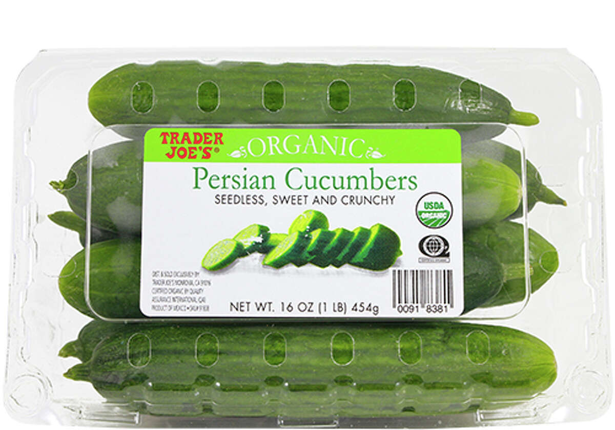 Trader Joe's has received criticism from environmentally-conscious customers for packaging much of its produce in plastic, like these cucumbers. The store says it's listening to feedback and making changes.
