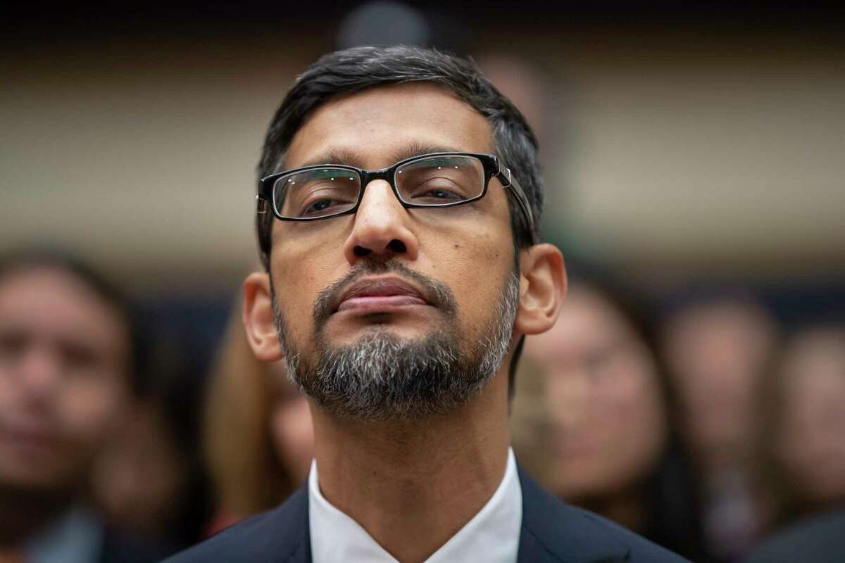 Google CEO Sundar Pichai appears before the House Judiciary Committee to be questioned about the internet giant's privacy security and data collection, on Capitol Hill in Washington, Tuesday, Dec. 11, 2018. Pichai angered members of a Senate panel in September by declining their invitation to testify about foreign governments' manipulation of online services to sway U.S. political elections. (AP Photo/J. Scott Applewhite)