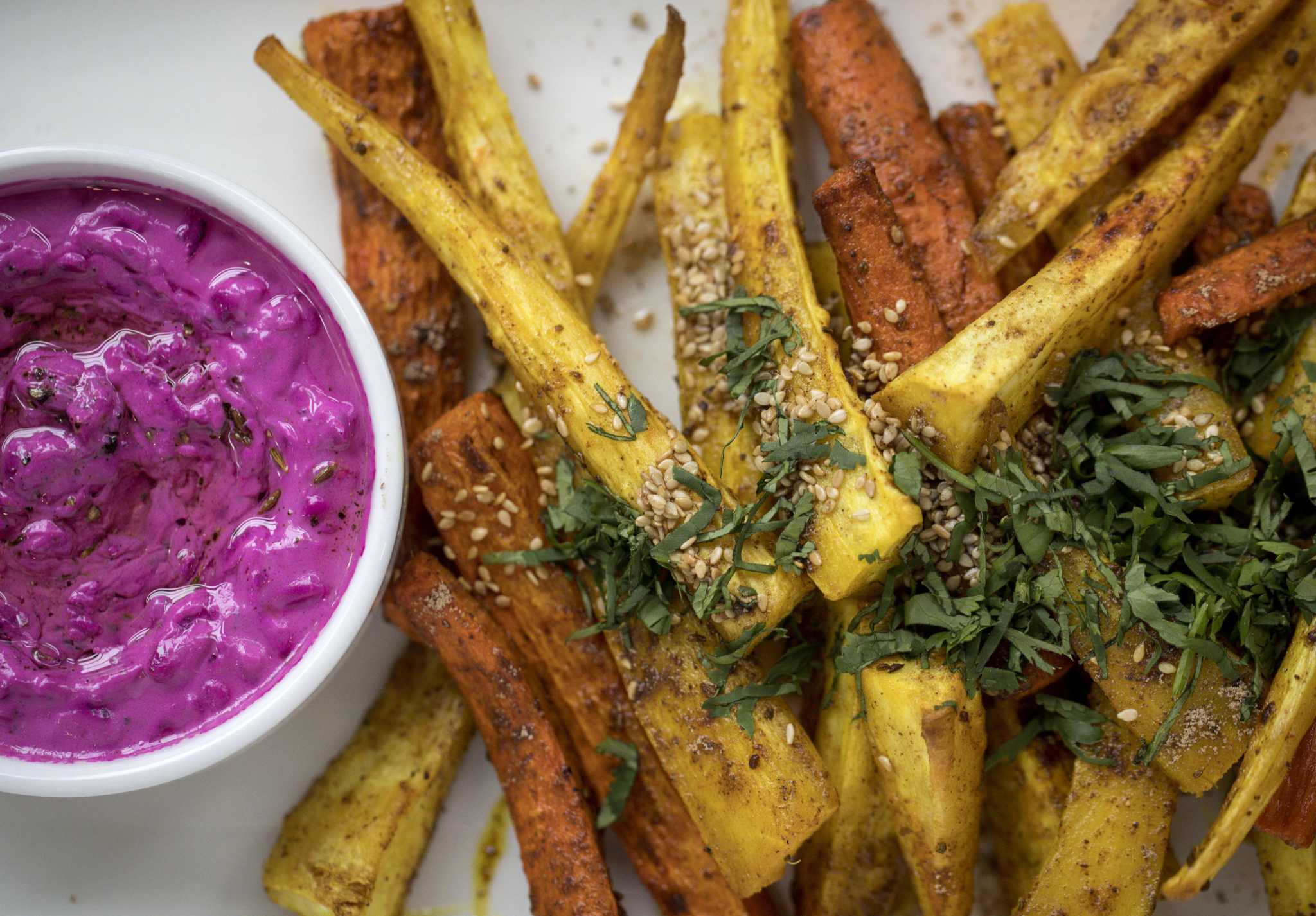 Recipe Roasted Parsnips And Carrots With Beet Raita