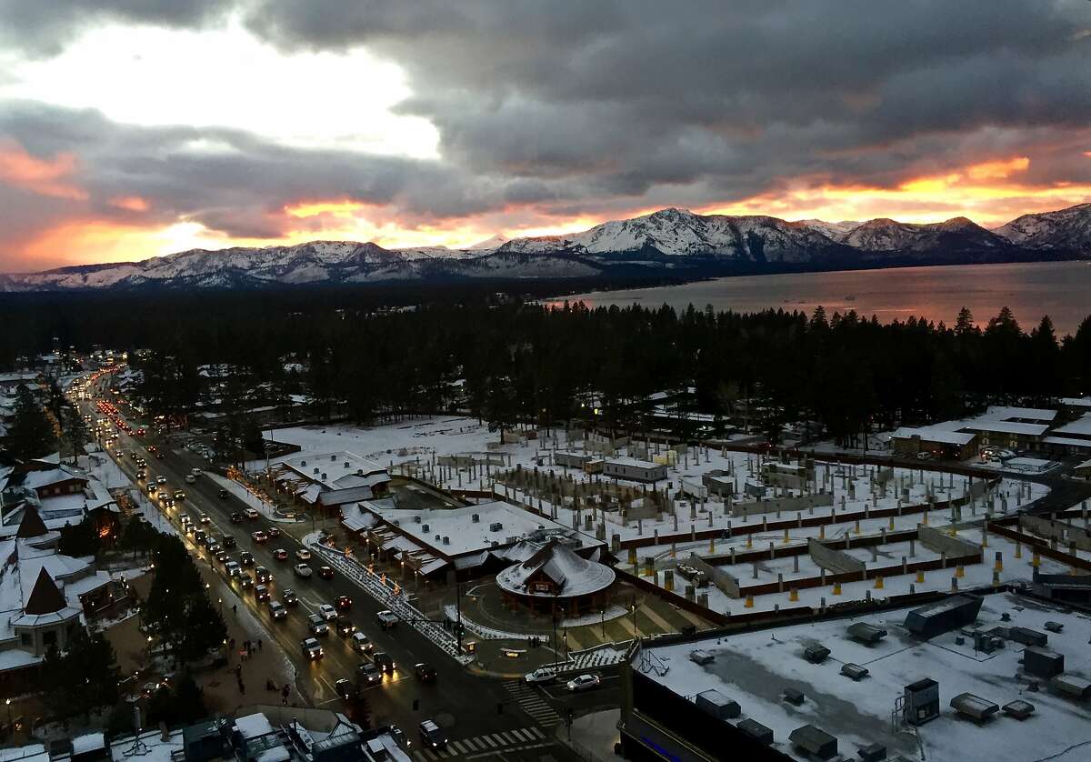 FILE: Cars drive along Highway 50 through South Lake Tahoe.