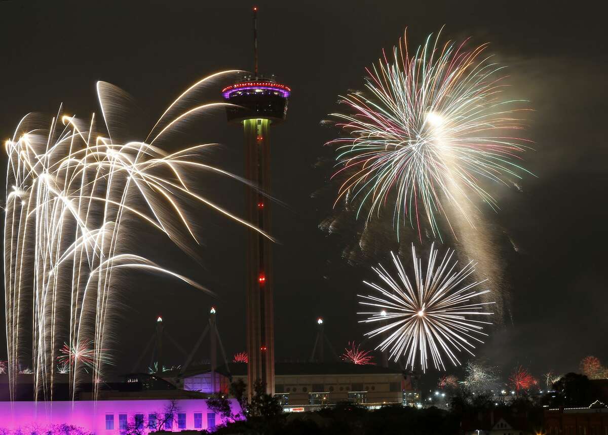 A view of the fireworks during San Antonio's “Celebrate 300” New Year’s Eve festival held on Jan. 1, 2018. Fireworks this year plunged the air quality in San Antonio into the “unhealthy” category.
