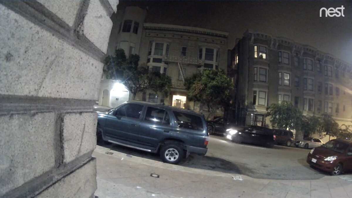 The San Francisco Police Department has released this video of an alleged hit-and-run driver (in the dark colored car) on Wednesday, Dec. 12, 2018. A 58-year-old woman was struck and killed while crossing the street around 3:25 a.m. at the intersection of Bush and Leavenworth streets.